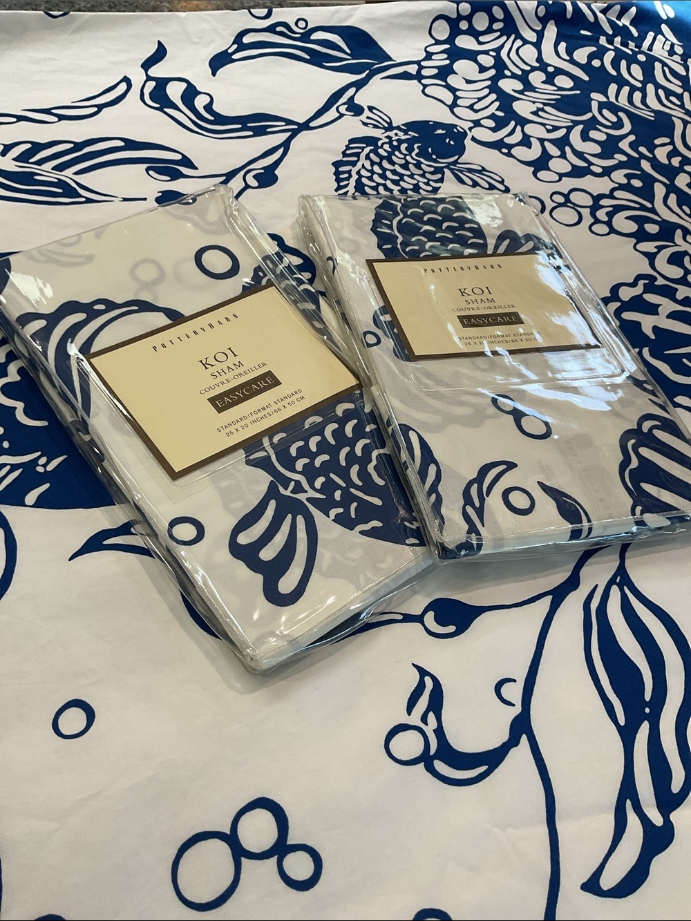 Pottery Barn duvet/sham set “Koi in Pond” or “KOI”